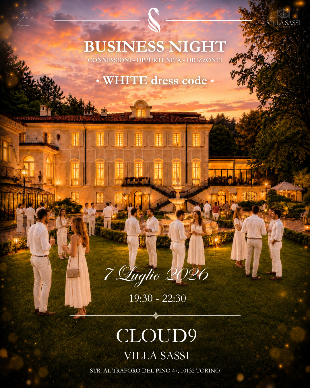 Locandina Business Night White Party 7 Luglio 2026